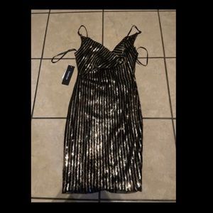 Bebe black and gold dress